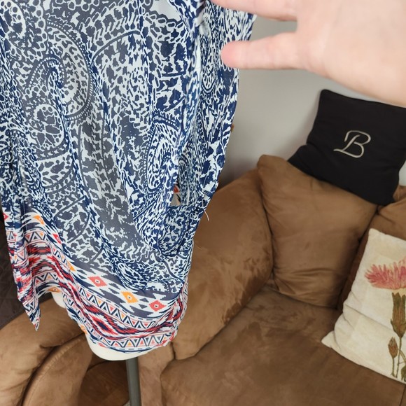 Trixxi Clothing Co Open Front Semi Sheer Cover Topper Top - Picture 3 of 4